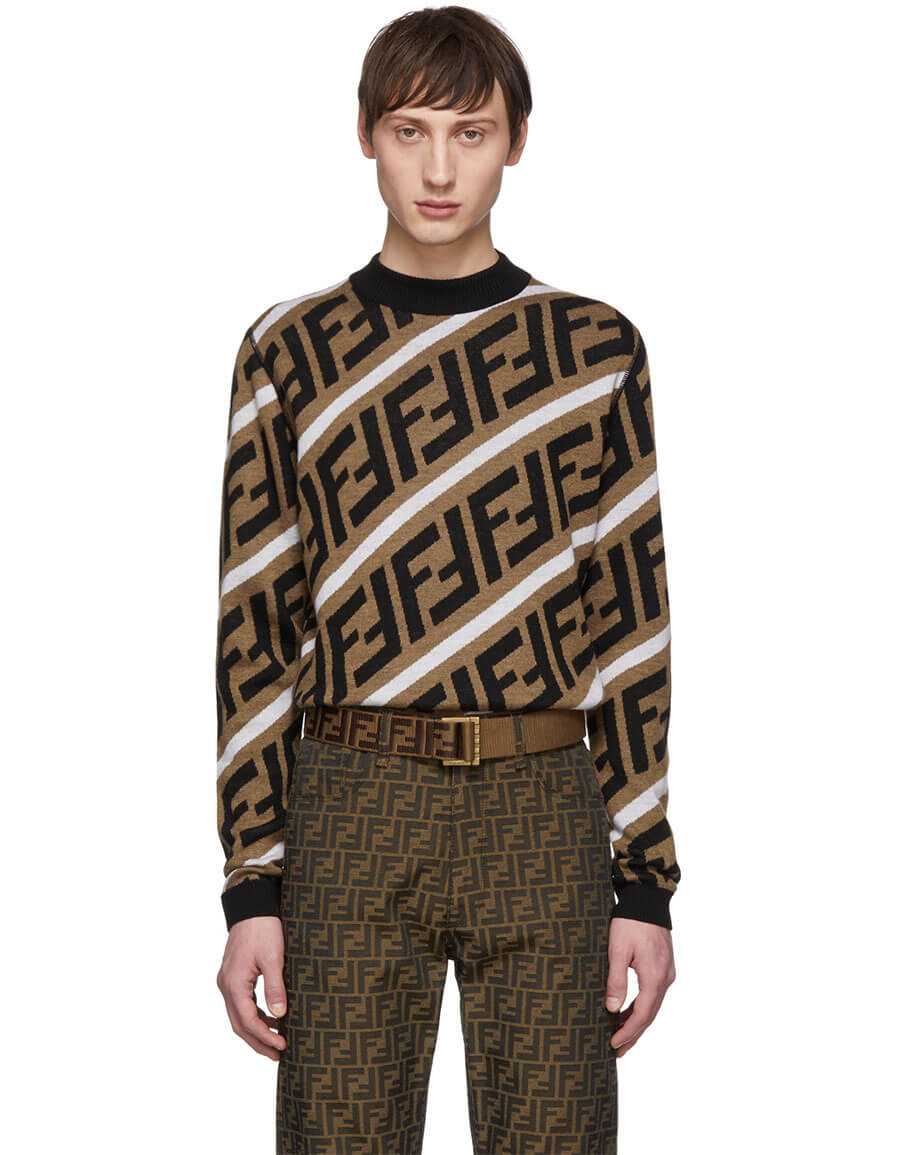 FENDI Brown Wool 'Forever Fendi' Sweater · VERGLE