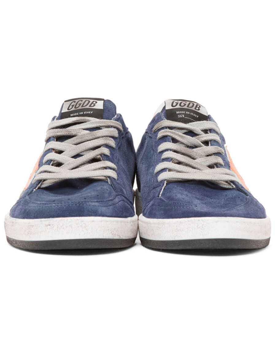 blue suede golden goose sneakers