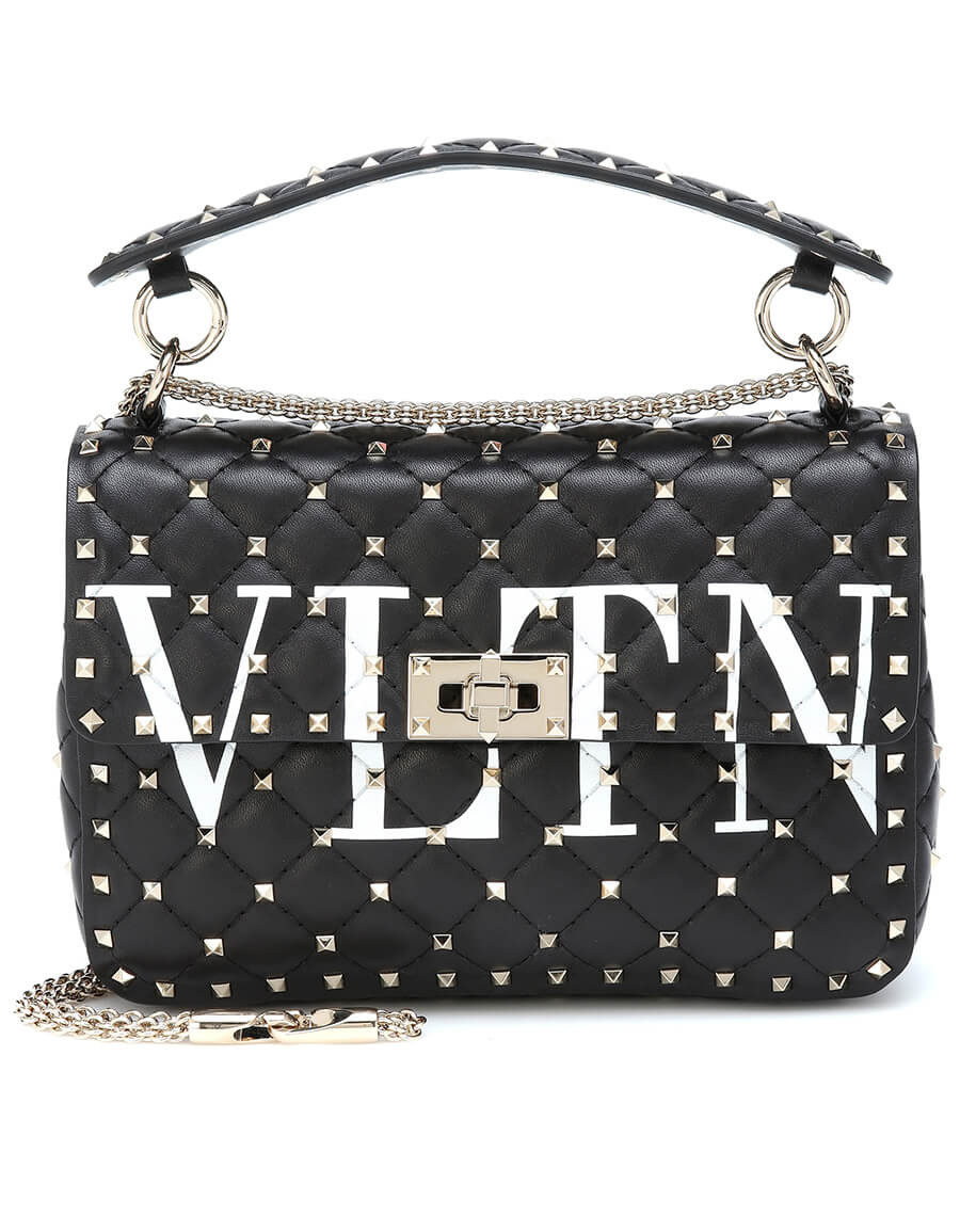 VALENTINO Valentino Garavani VLTN Rockstud Spike leather shoulder bag ·  VERGLE