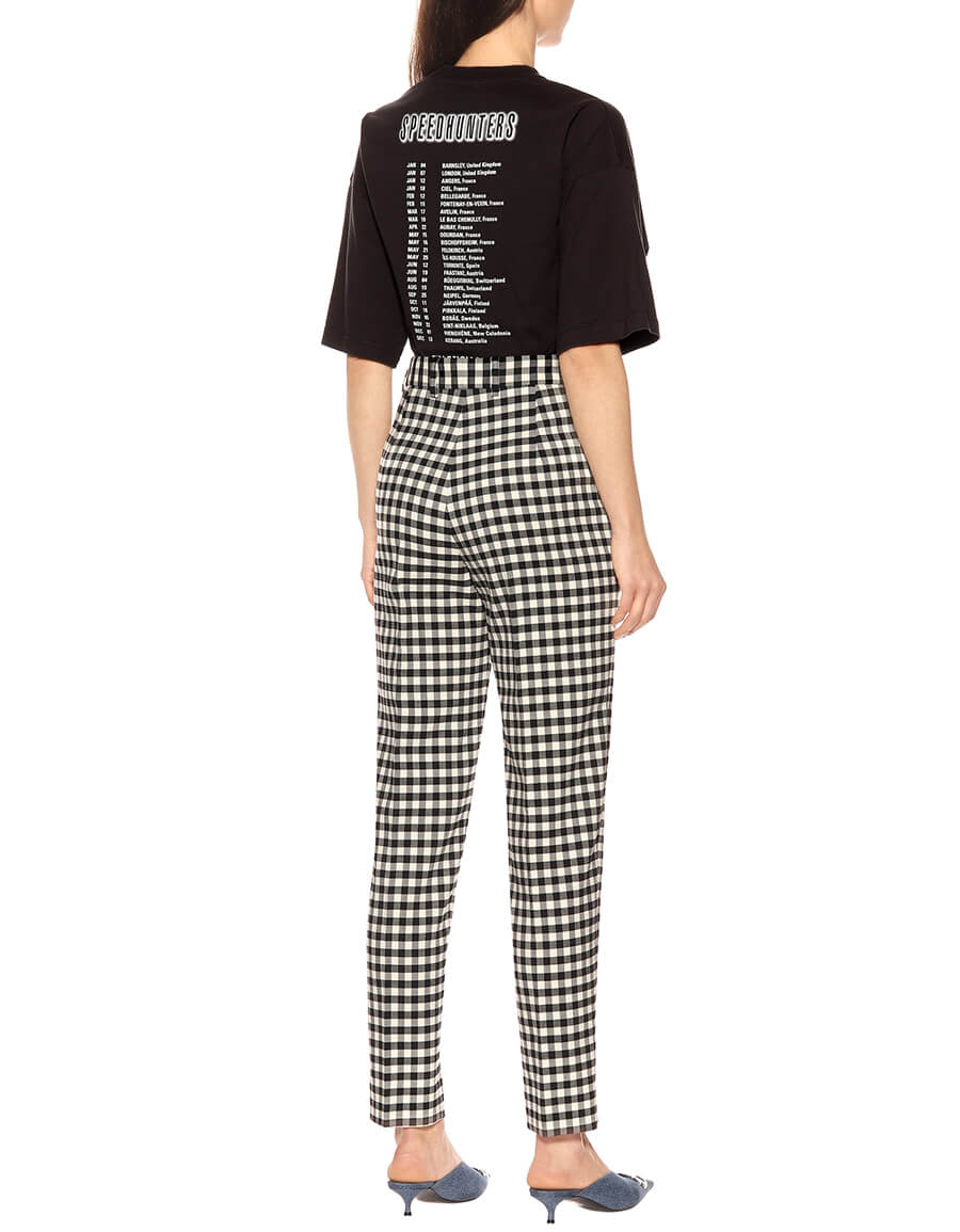 high waisted checked pants