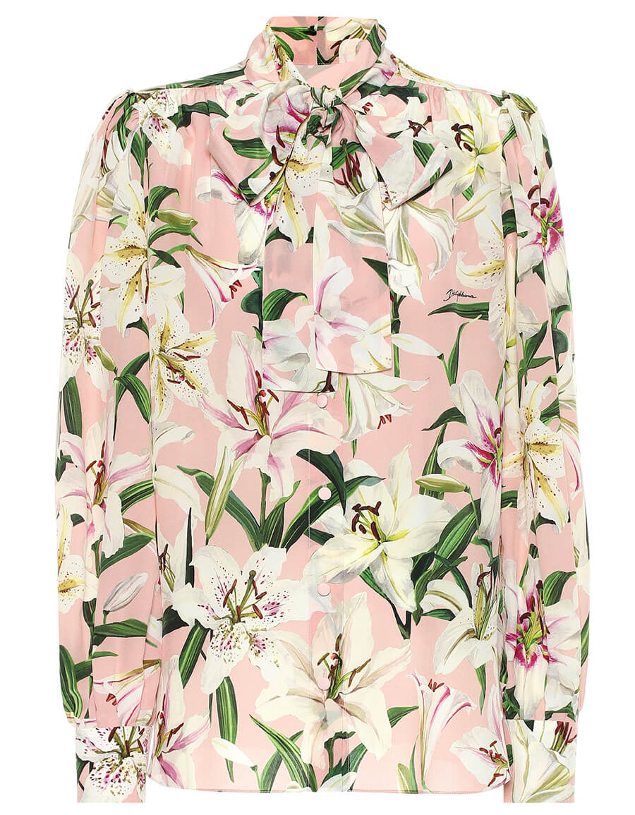 DOLCE & GABBANA Floral silk-crêpe de chine blouse · VERGLE