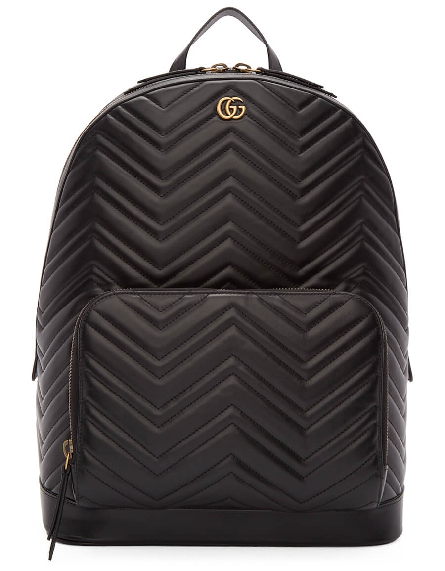 GUCCI Black Quilted GG Marmont Backpack · VERGLE