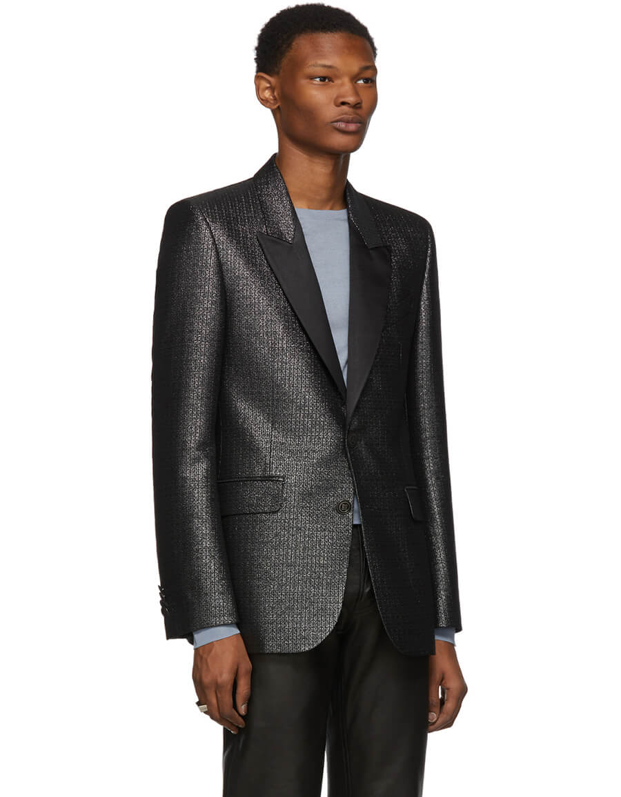 silver evening coat
