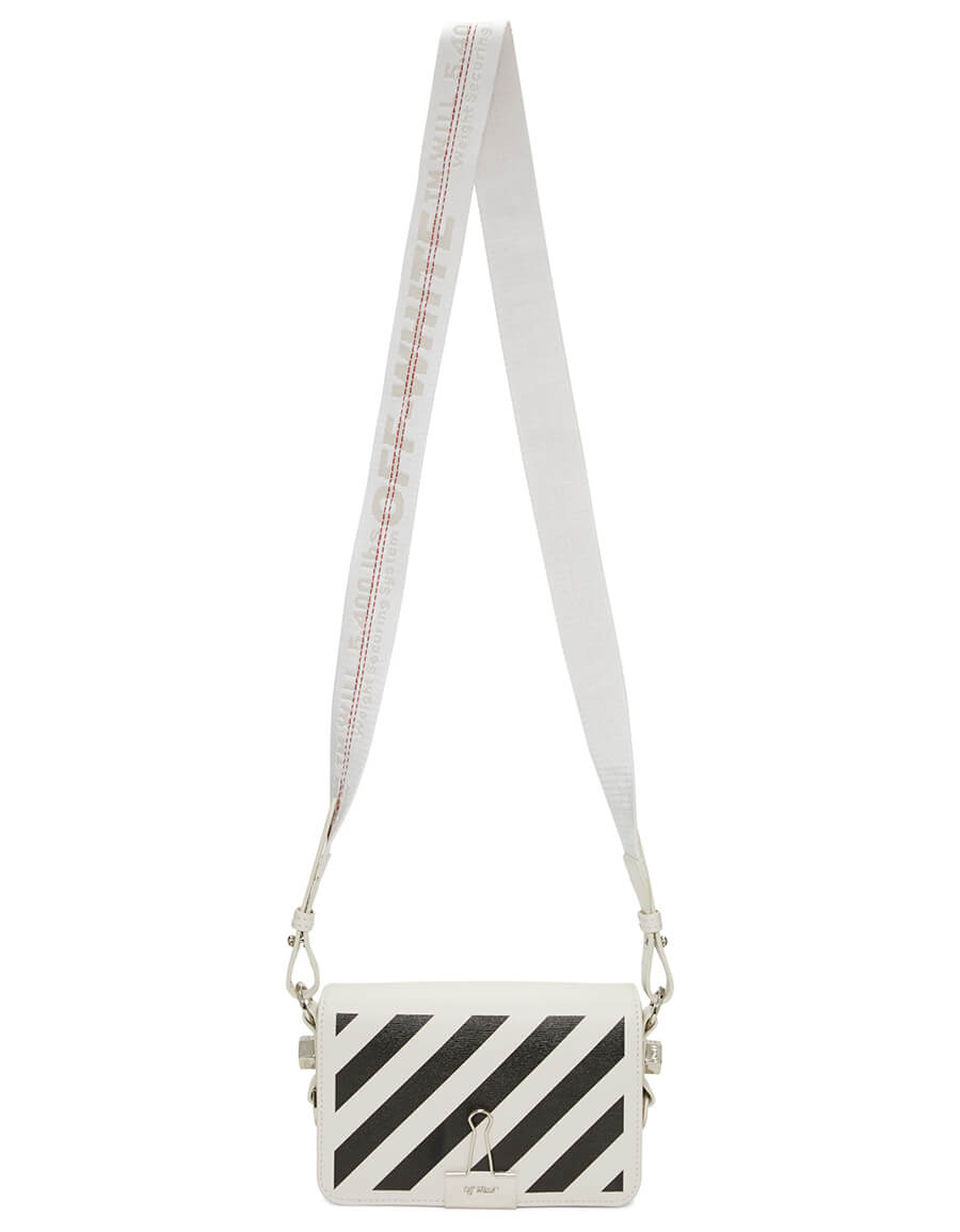 OFF-WHITE White Mini Diag Flap Bag · VERGLE