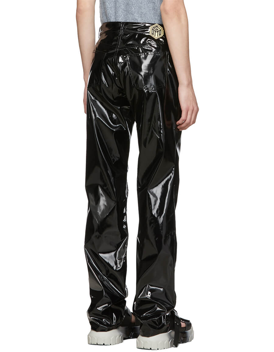 black pleather trousers