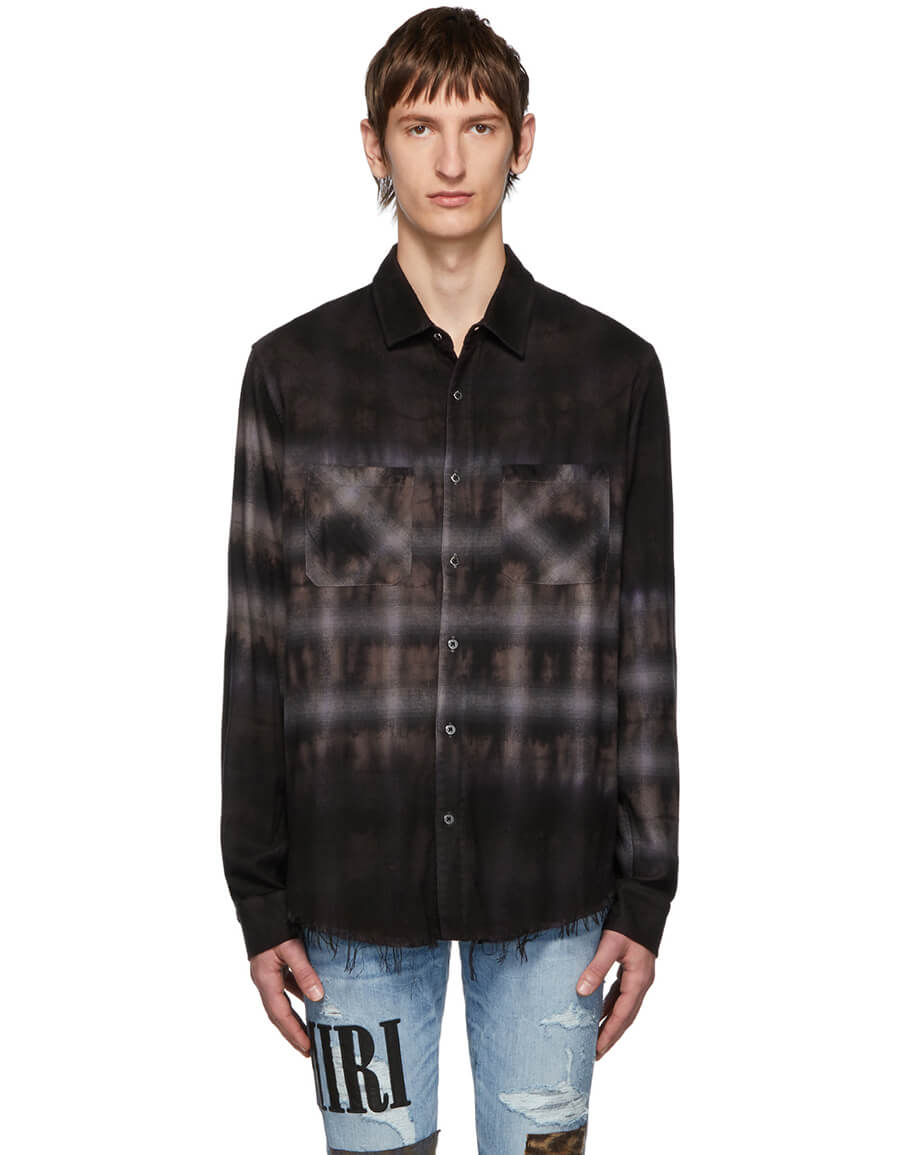 AMIRI Tye Die Flannel Check Shirts S アミリ（AMIRI two-tone 