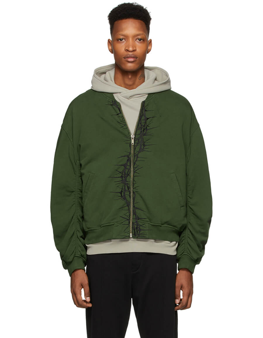 HAIDER ACKERMANN SSENSE Exclusive Khaki & Black Embroidered HAIDER ACKERMANN SSENSE Exclusive Khaki & Black Embroidered