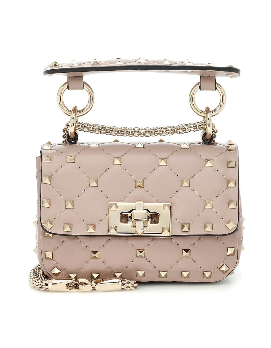 VALENTINO GARAVANI Crossbody Bag Shoulder Bag Rockstud Pink Gold