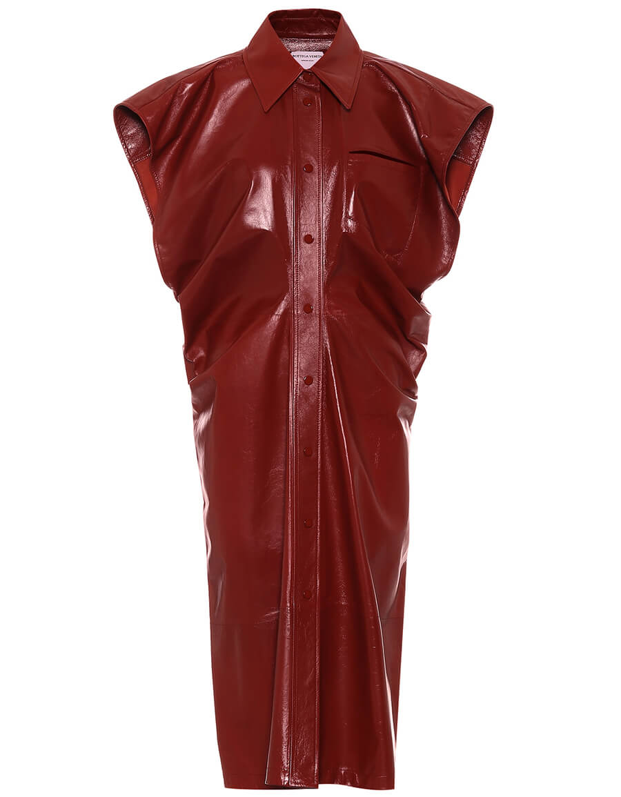 chinese dress ladies 08 Bottega Veneta Leather & Silk Dress | S main image 1