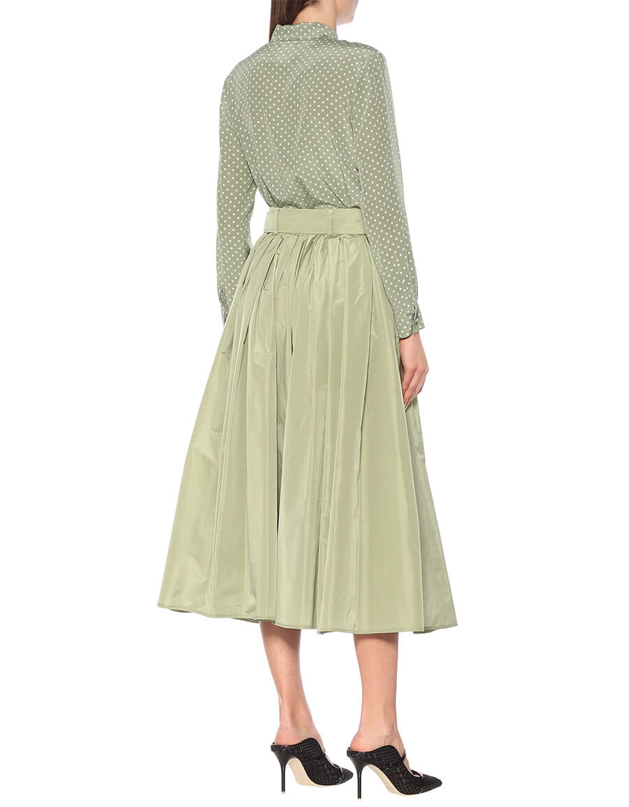 taffeta midi skirt