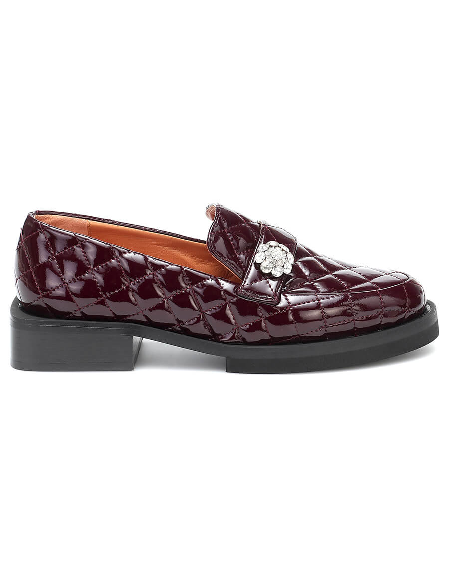GANNI Quilted patent leather loafers · VERGLE