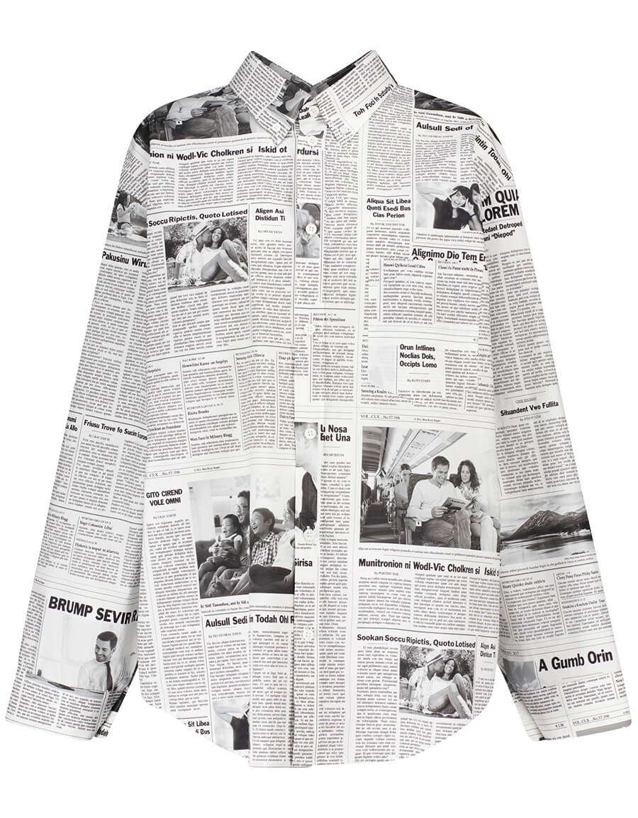 BALENCIAGA Printed oversized cotton poplin shirt · VERGLE