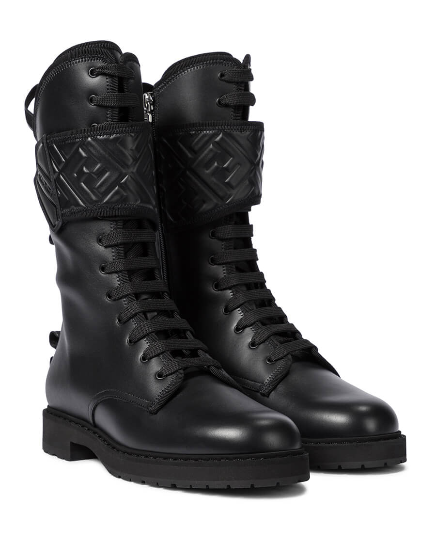 FENDI FF leather combat boots · VERGLE