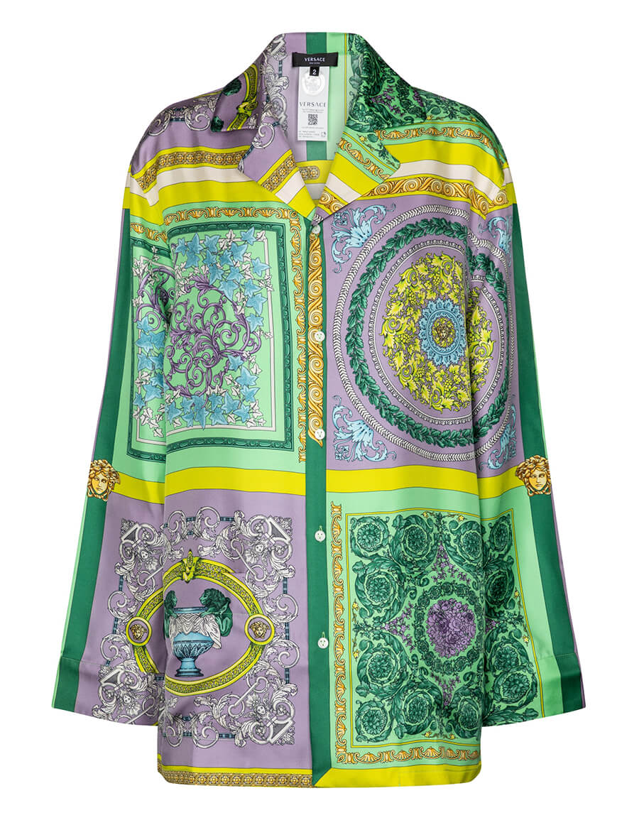 VERSACE Barocco Mosaic printed silk shirt · VERGLE