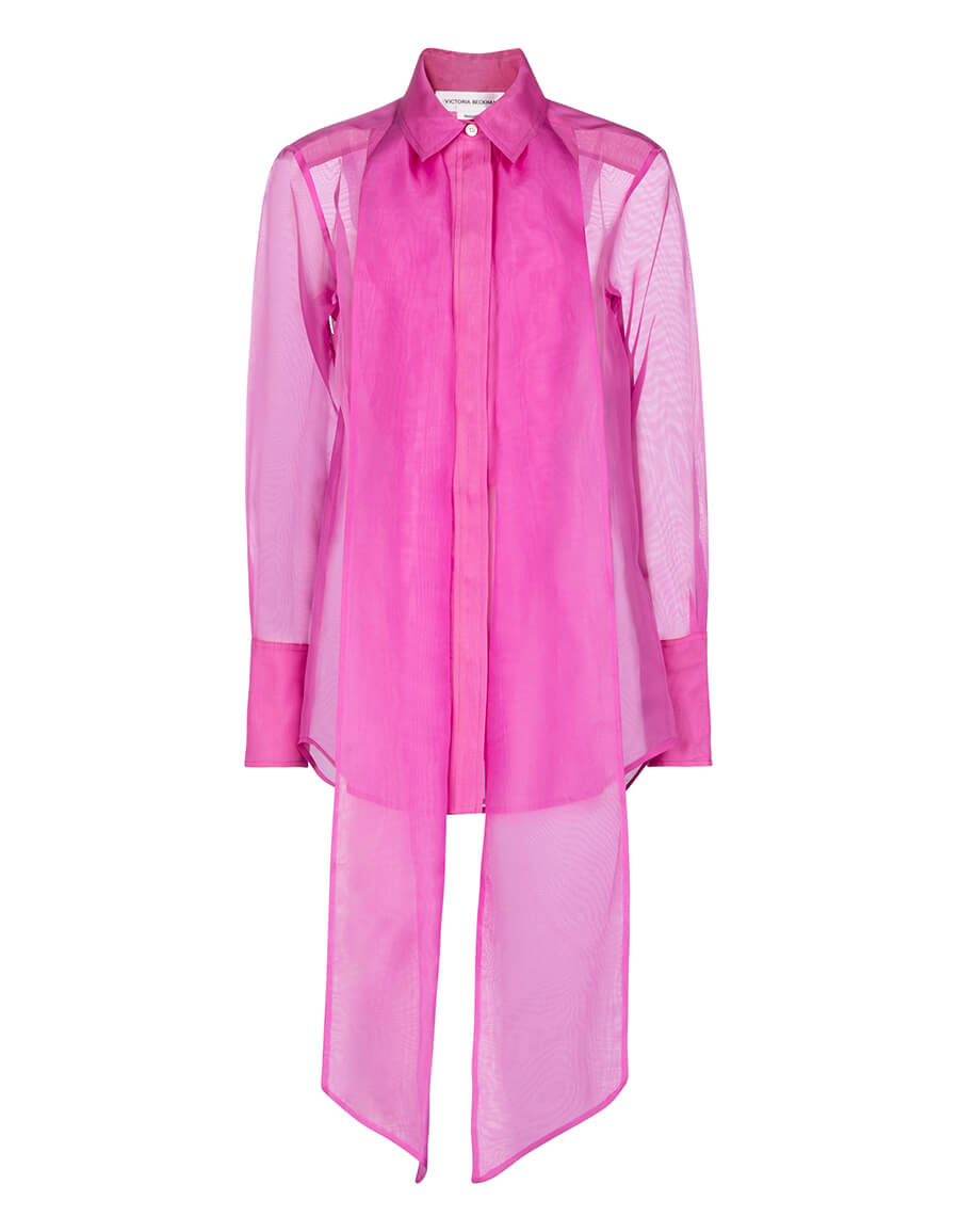VICTORIA BECKHAM Tie-neck silk organza shirt · VERGLE VICTORIA BECKHAM Tie-neck silk organza shirt · VERGLE