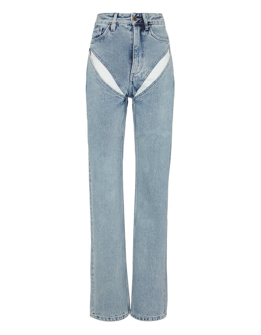 Y/PROJECT Cutout high-rise straight jeans · VERGLE