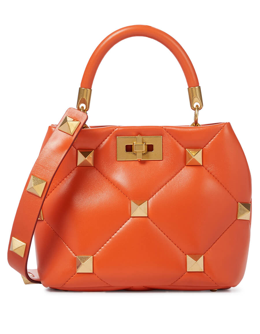 VALENTINO GARAVANI: Roman Stud bag in quilted nappa - White