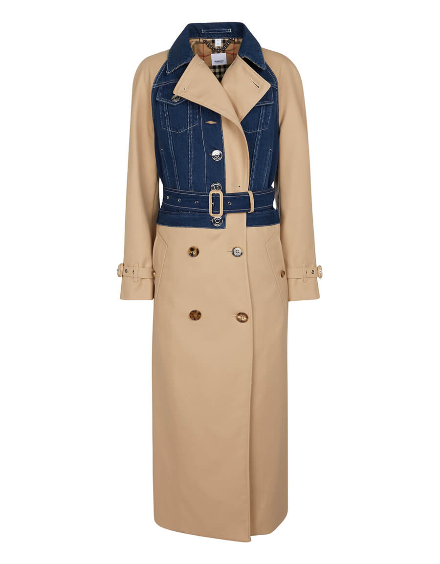BURBERRY Denim And Cotton Gabardine Trench Coat VERGLE burberry-denim-and-cotton-gabardine-trench-coat-vergle