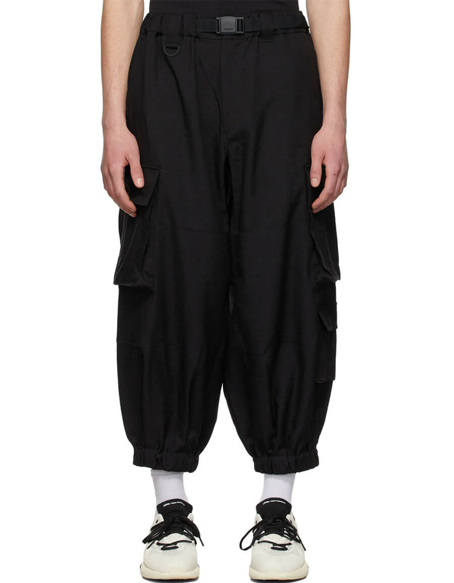 Y-3 Black Sport Uniform Cuffed Cargo Pants · VERGLE