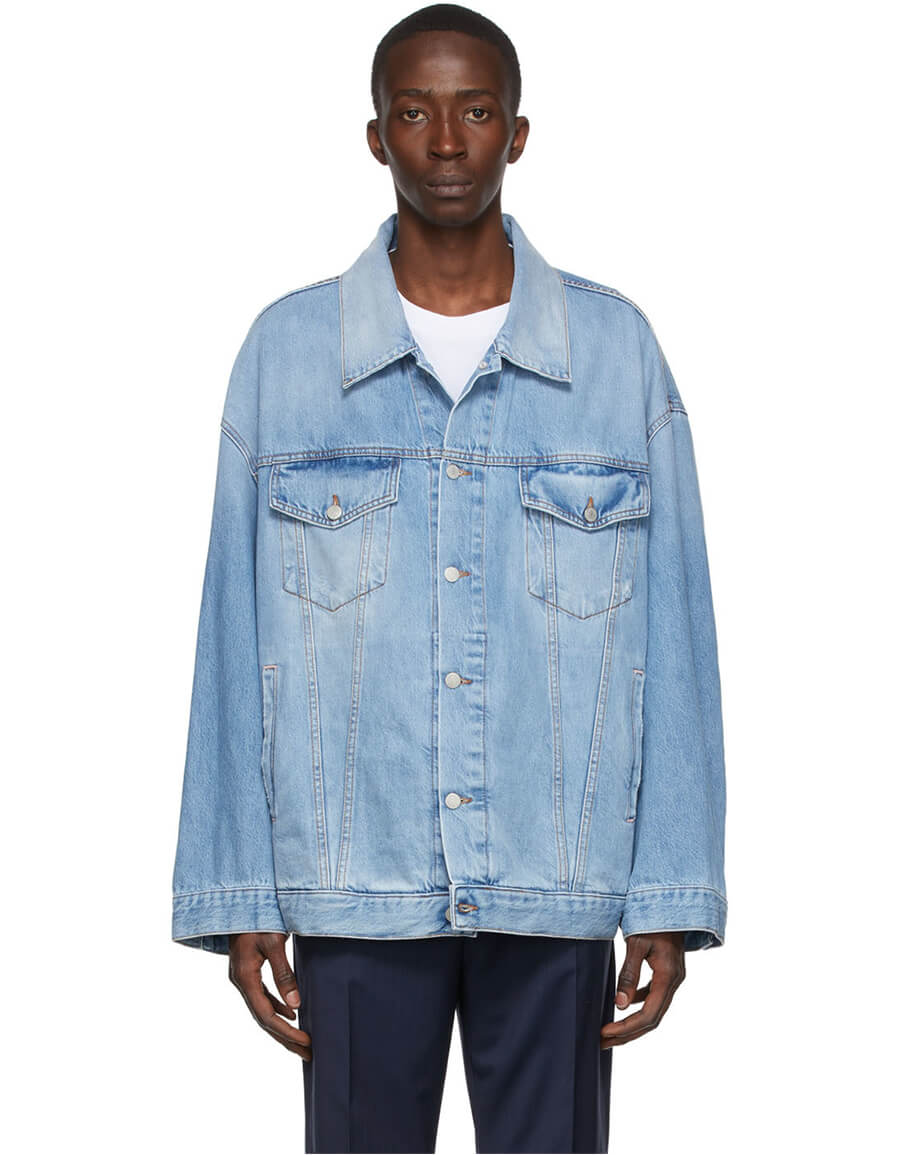 Padded Denim Jacket in Blue - Acne Studios