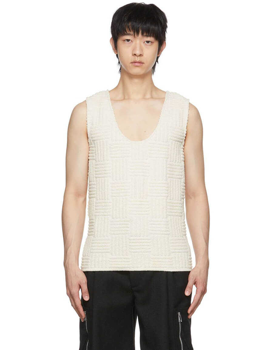BOTTEGA VENETA Off-White Jacquard Towelling Tank Top · VERGLE BOTTEGA VENETA Off-White Jacquard Towelling Tank Top · VERGLE