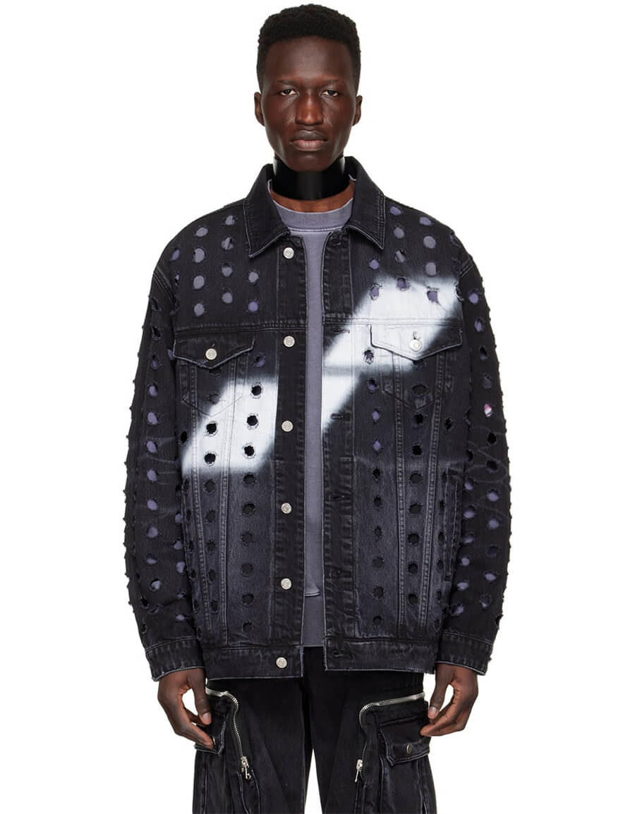 Louis Vuitton Denim Effect Leather Jacket